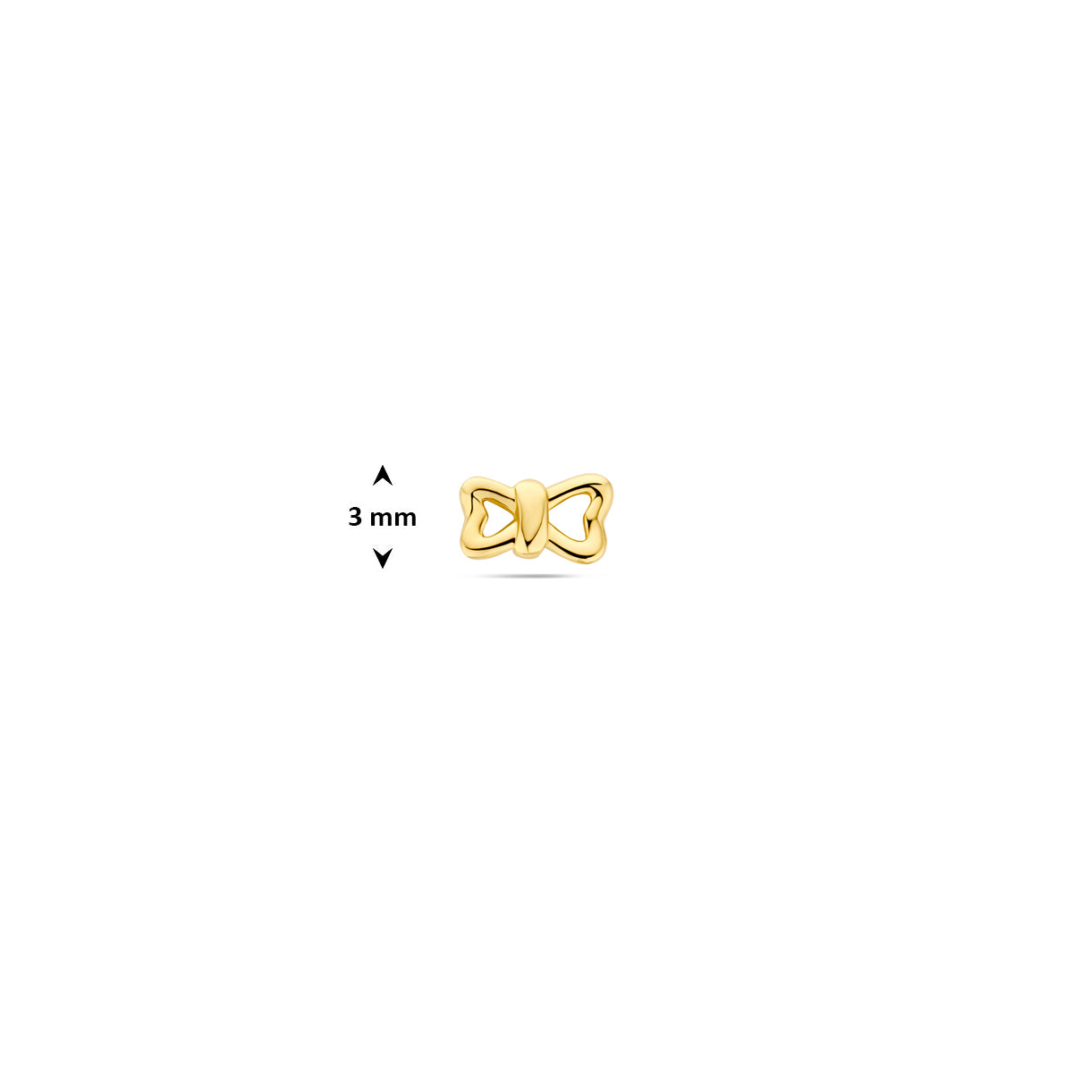 flat back piercing strik 3 mm 14K geelgoud