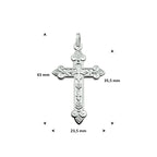 Anhänger Kreuz poliert/matt 35,5 mm Silber weiß