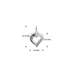hanger hart poli/mat zilver gerhodineerd