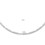Halskette, Halsreif, 3,3 mm, 43 cm, Poly/Mattsilber, rhodiniert