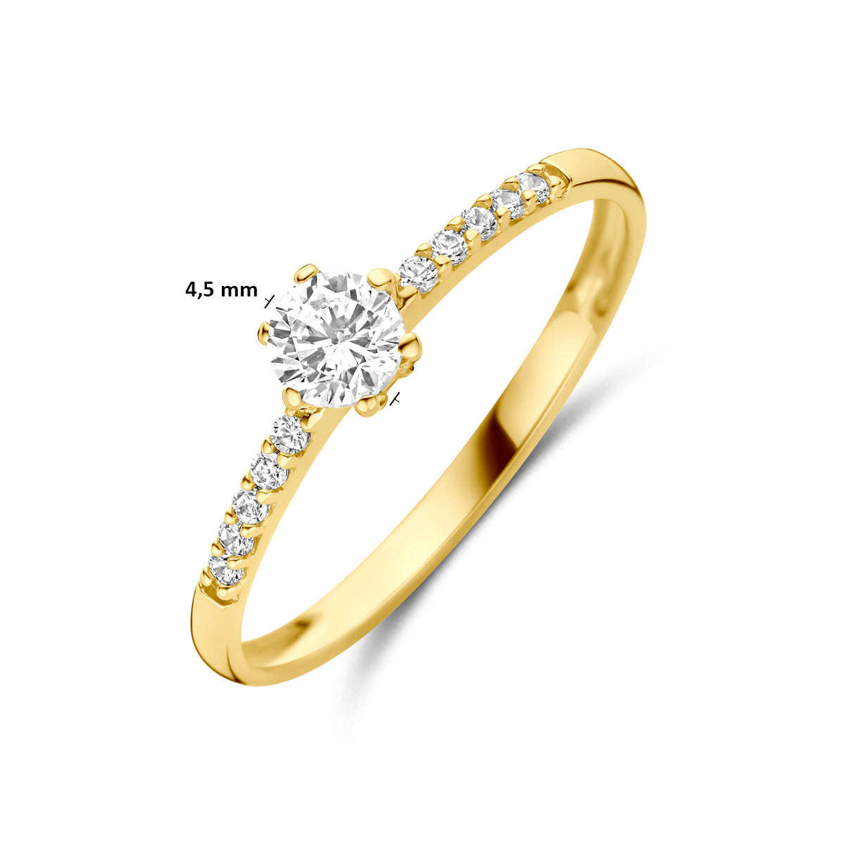 ring zirkonia 14K geelgoud