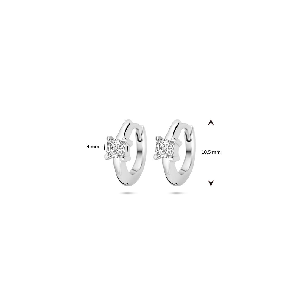 Klappohrringe Zirkonia 10,5 mm Silber rhodiniert