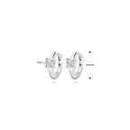 Klappohrringe Zirkonia 10,5 mm Silber rhodiniert