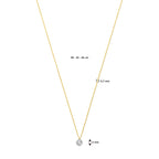 collier lab grown diamant 40 - 42 - 44 cm 0.25ct g si 14K geelgoud - rond