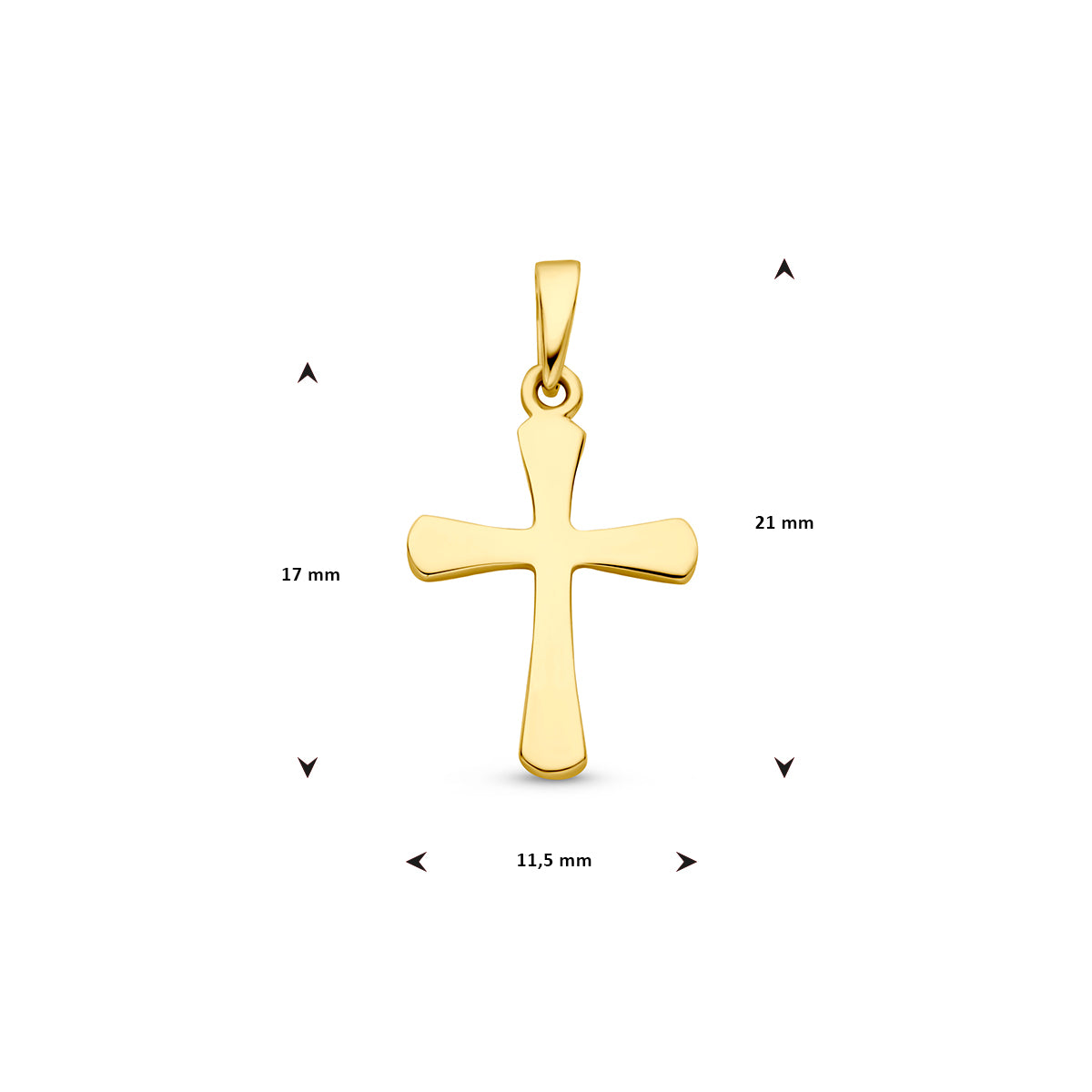 Anhänger Kreuz 14K Gelbgold