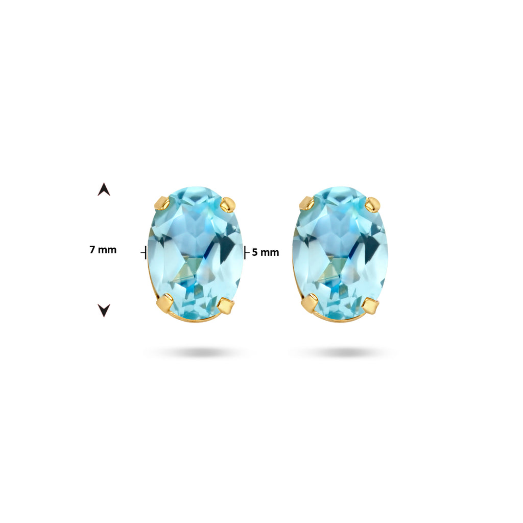 Ohrstecker Blautopas 14K Gelbgold
