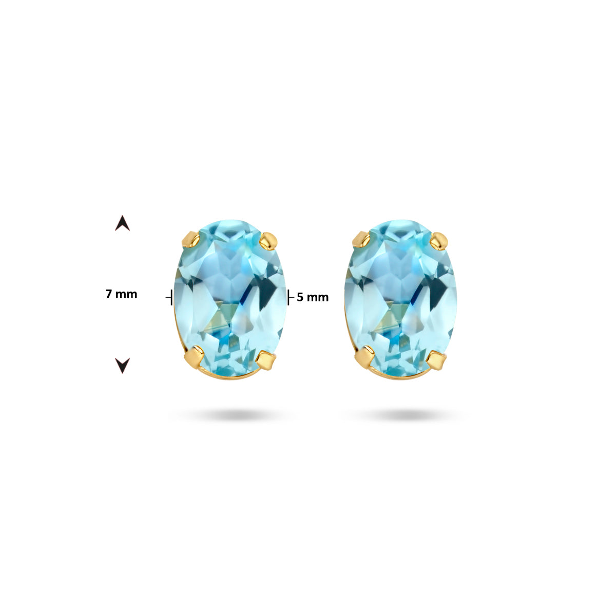 Ohrstecker Blautopas 14K Gelbgold