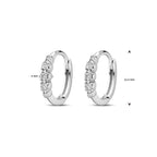 Klappohrringe Zirkonia 11,5 mm Silber rhodiniert