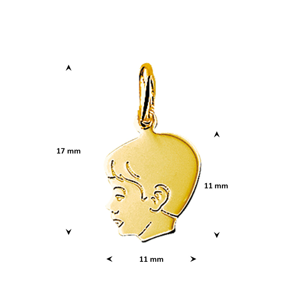 Anhänger Junge 11 mm 14K Gelbgold