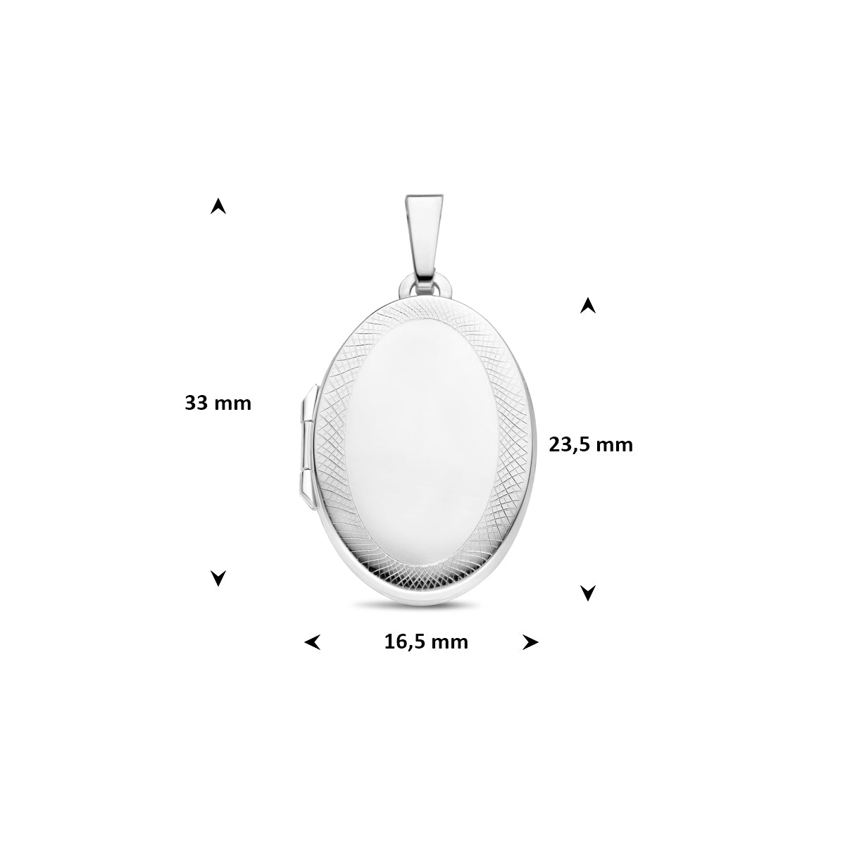 Medaillon oval 23,5 mm Silber rhodiniert