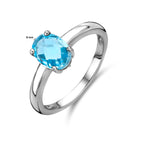 Ring blauer Topas Silber rhodiniert
