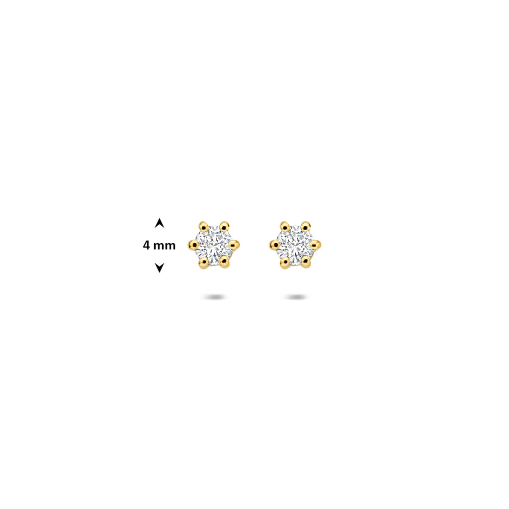 Ohrstecker Lab grown Diamant 0,30ct (2x 0,15ct) G VS 4 mm 14K Gelbgold