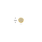 flat back piercing rond zirkonia 4 mm 1 micron zilver verguld (geel)
