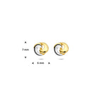 oorknoppen bicolor gestift 14K geelgoud