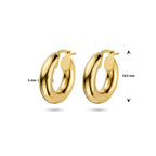 oorringen 5,0 mm ronde buis 14K geelgoud - rond