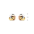 Ohrstecker Tricolor-Knoten 5 mm 14K Tricolor-Gold