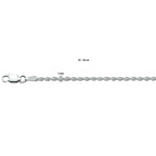 Fußkettchenschnur 2,0 mm 24 - 26 cm Silber rhodiniert