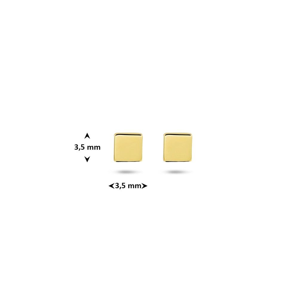 Ohrstecker quadratisch 3,5 mm 14K Gelbgold
