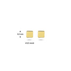 Ohrstecker quadratisch 3,5 mm 14K Gelbgold