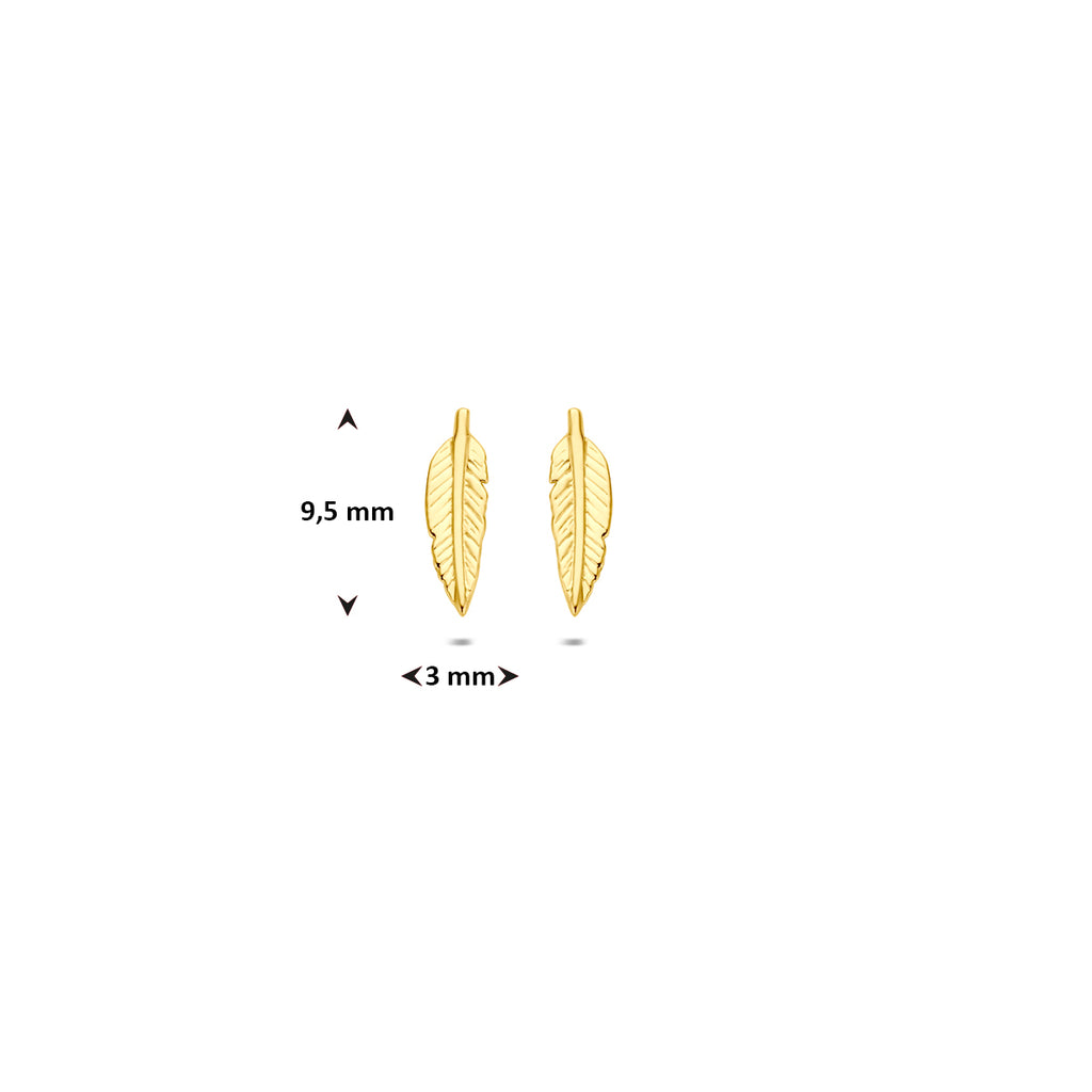 Ohrsteckerfeder 9,5 mm 14K Gelbgold