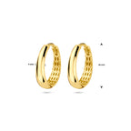 klapoorringen 18 mm 14K geelgoud