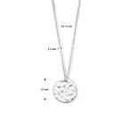 Gehämmerte Halskette 42 + 4 cm Silber rhodiniert