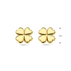 Ohrstecker Kleeblatt 7 mm 14K Gelbgold