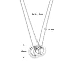forever connected 2x collier 2x connectors 40 + 5 cm zilver gerhodineerd