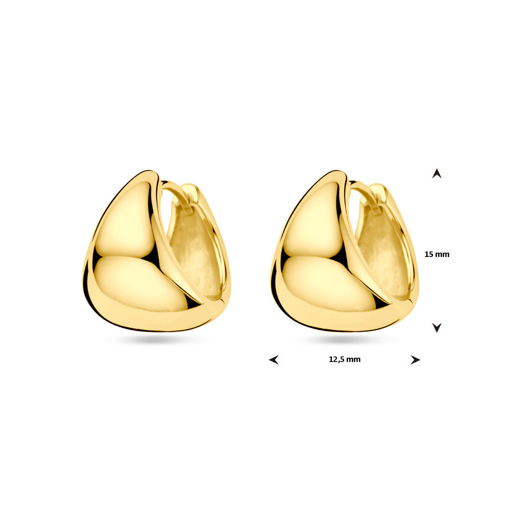 klapoorringen 15 mm 1 micron zilver verguld (geel)