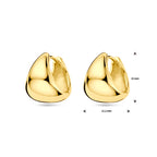 klapoorringen 15 mm 1 micron zilver verguld (geel)