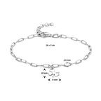 armband klavertje 16 + 3 cm zilver gerhodineerd