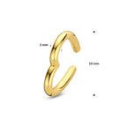 ear cuff hartje 14 mm 1 micron zilver verguld (geel)
