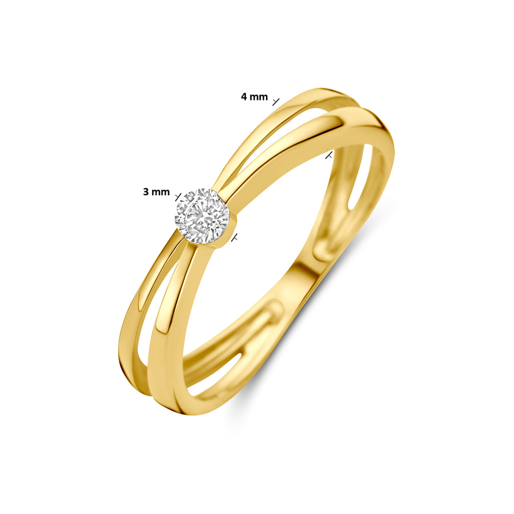 Ring Zirkonia 14K Gelbgold