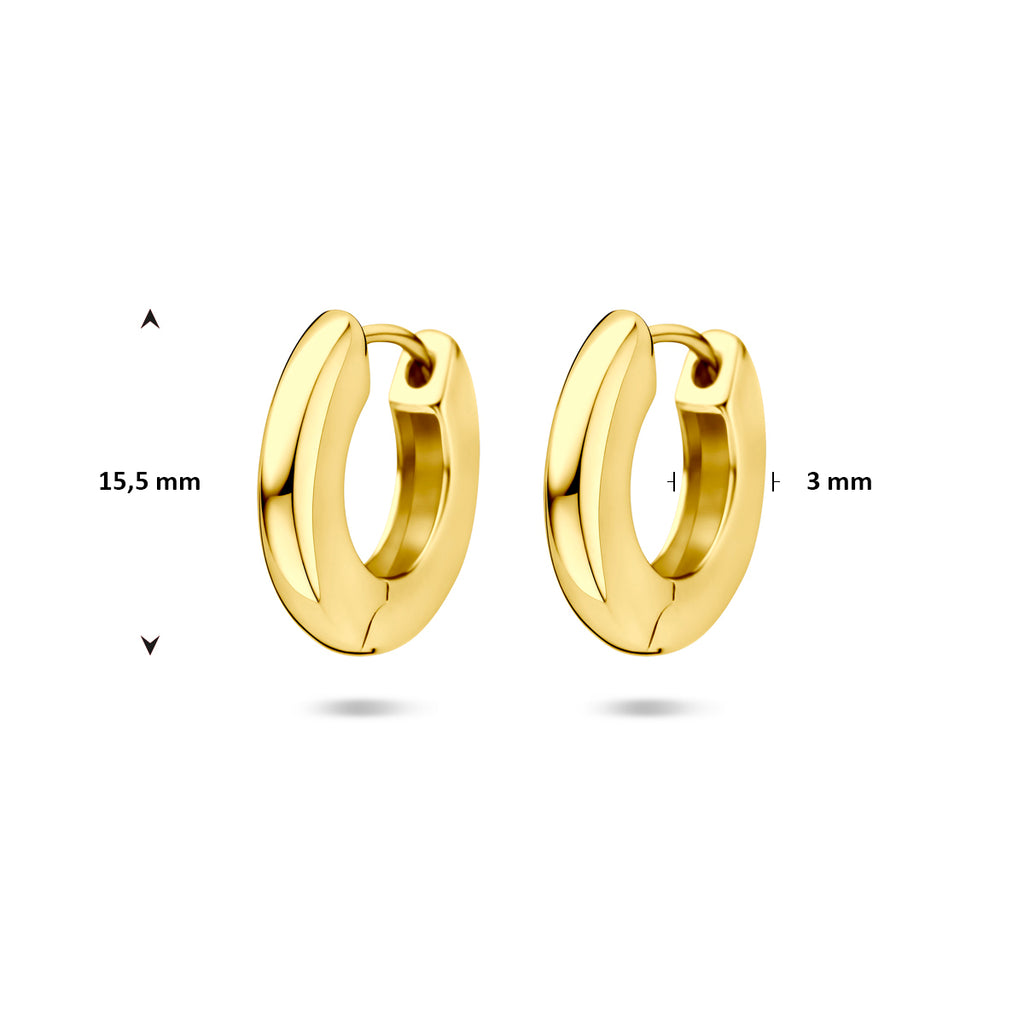 Klappcreolen 15,5 mm, 1 Mikron versilbert (gelb)