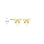 Ohrstecker Schleife 5,5 mm 14K Gelbgold