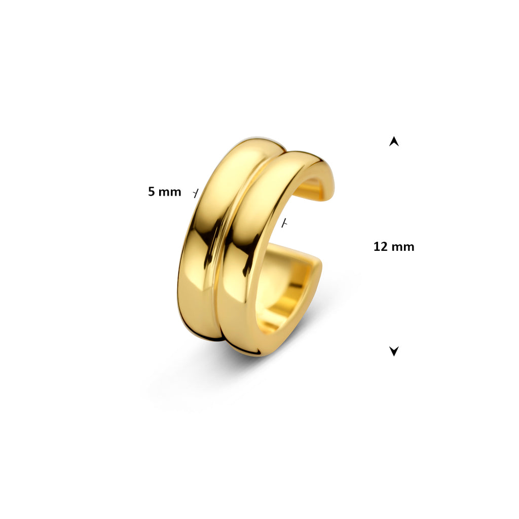 ear cuff 12 mm 1 micron zilver verguld (geel)