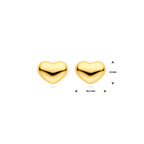 Ohrstecker Herzchen 13 mm 1 Mikron vergoldet (Gelb)