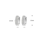 klapoorringen zirkonia 12 mm zilver gerhodineerd
