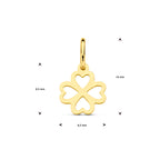 hanger klavertje 8,5 mm 14K geelgoud