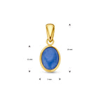 hanger blauw kwarts 14K geelgoud