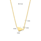 Halskette Herz Diamant 0.02ct H SI 40 + 4 cm 14K Gelbgold