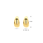 stekeroorringen 17,5 mm 1 micron zilver verguld (geel)