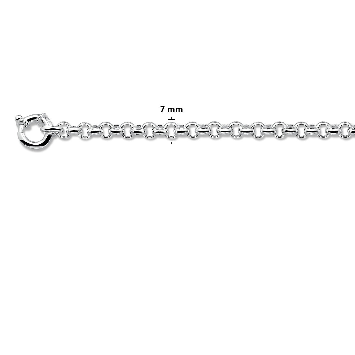 jasseron 7,0 mm met groot veerslot zilver wit