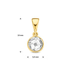 9k hanger zirkonia rond 6,5 mm 9K geel - rond