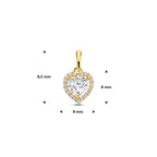 hanger hart zirkonia 14K geelgoud
