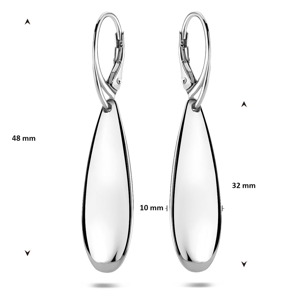 Ohrhänger Tropfen 48 mm Silber rhodiniert
