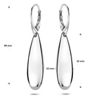 Ohrhänger Tropfen 48 mm Silber rhodiniert