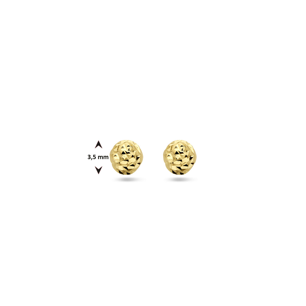oorknoppen bolletje gediamanteerd 14K geelgoud