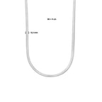 Halskette Schlange flach 4,3 mm 40 + 4 cm Silber rhodiniert