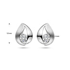 Ohrstecker Tropfen Zirkonia Poly/Silber matt rhodiniert